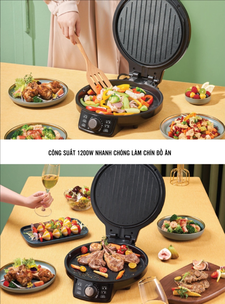 Chảo điện chiên nướng 2 mặt KCB KC-DP02