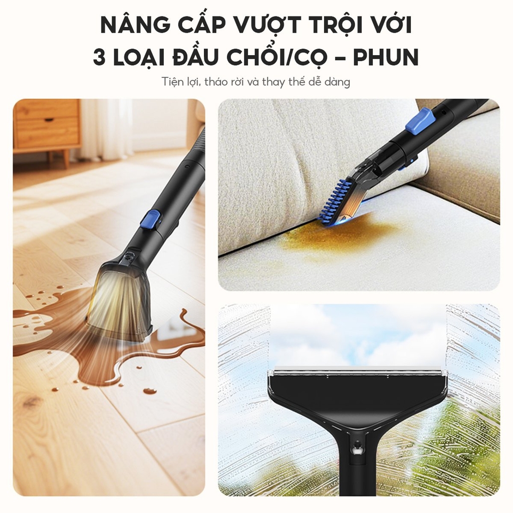 Máy giặt sofa Jetzt G7 - Dành cho sofa, nệm thảm, cửa kính, lực hút mạnh 14.000PA