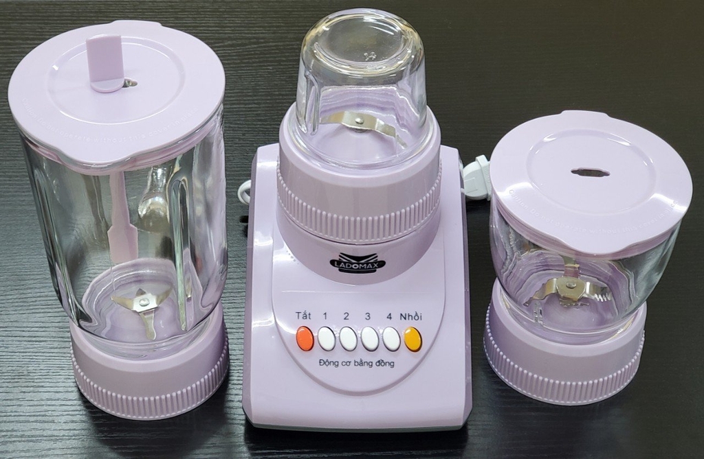 Máy xay sinh tố 3 cối thủy tinh Ladomax Ha-9166-3 (1tx6)