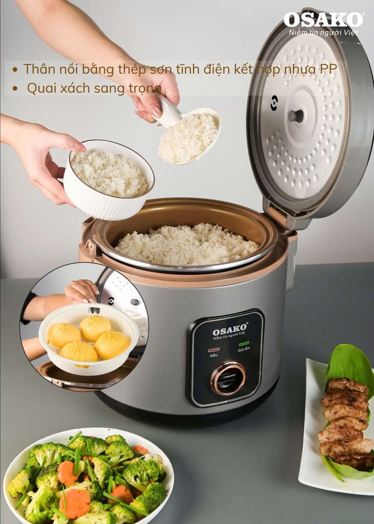Nồi cơm điện 1.8L Osako OCD-218 (1tx4)