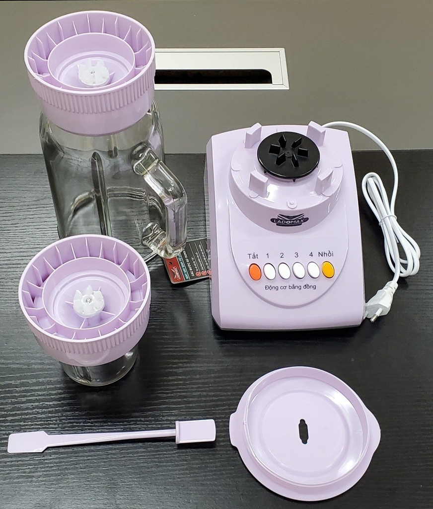 Máy xay sinh tố 2 cối thủy tinh Ladomax Ha-9166-2 (1tx8)