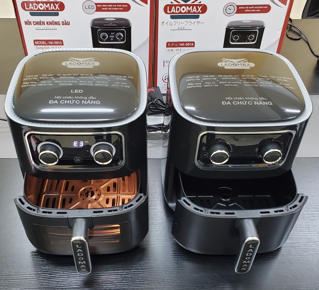 Nồi Chiên Không Dầu Led 10.5L Ladomax Ha-5610-Led (1tx4)