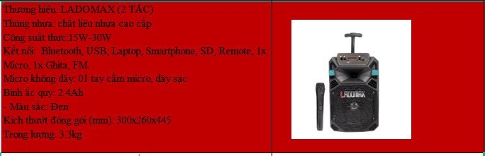Loa 2 tấc nhựa Ladomax V-S805