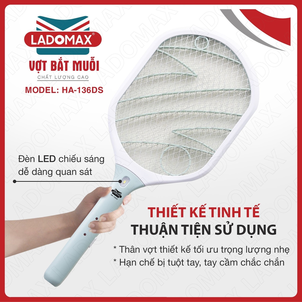 Vợt Muỗi Ladomax Ha-136DS (1tx50)