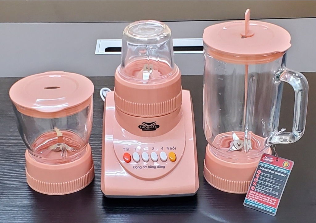 Máy xay sinh tố 3 cối thủy tinh Ladomax Ha-9166-3 (1tx6)