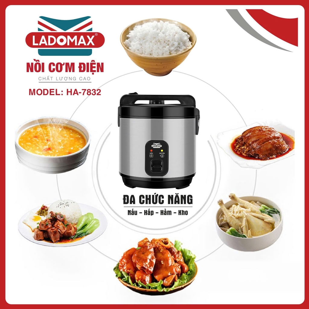 Nồi cơm điện 3.2L Ladomax Ha-7832 (1tx2)
