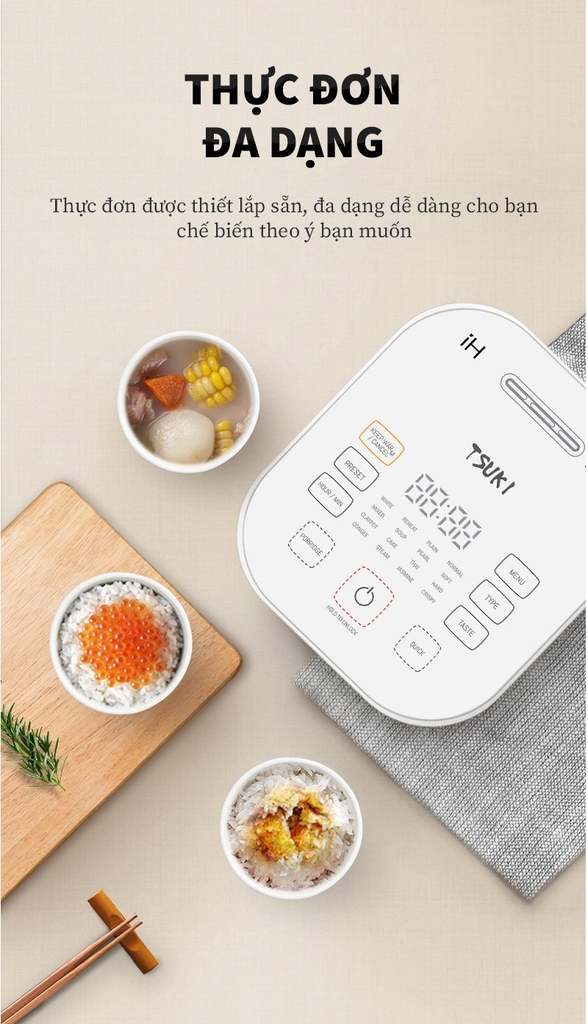 Nồi cơm điện từ cao tần 1.5L Tsuki TS-RC30HI