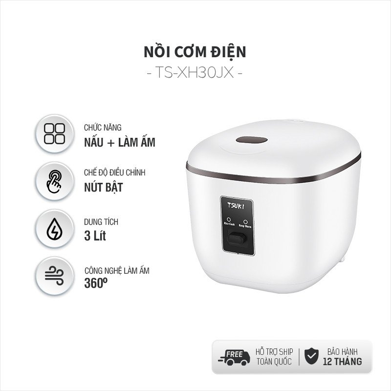 Nồi cơm điện 1.2L Tsuki TS-XH30JX (1tx8)