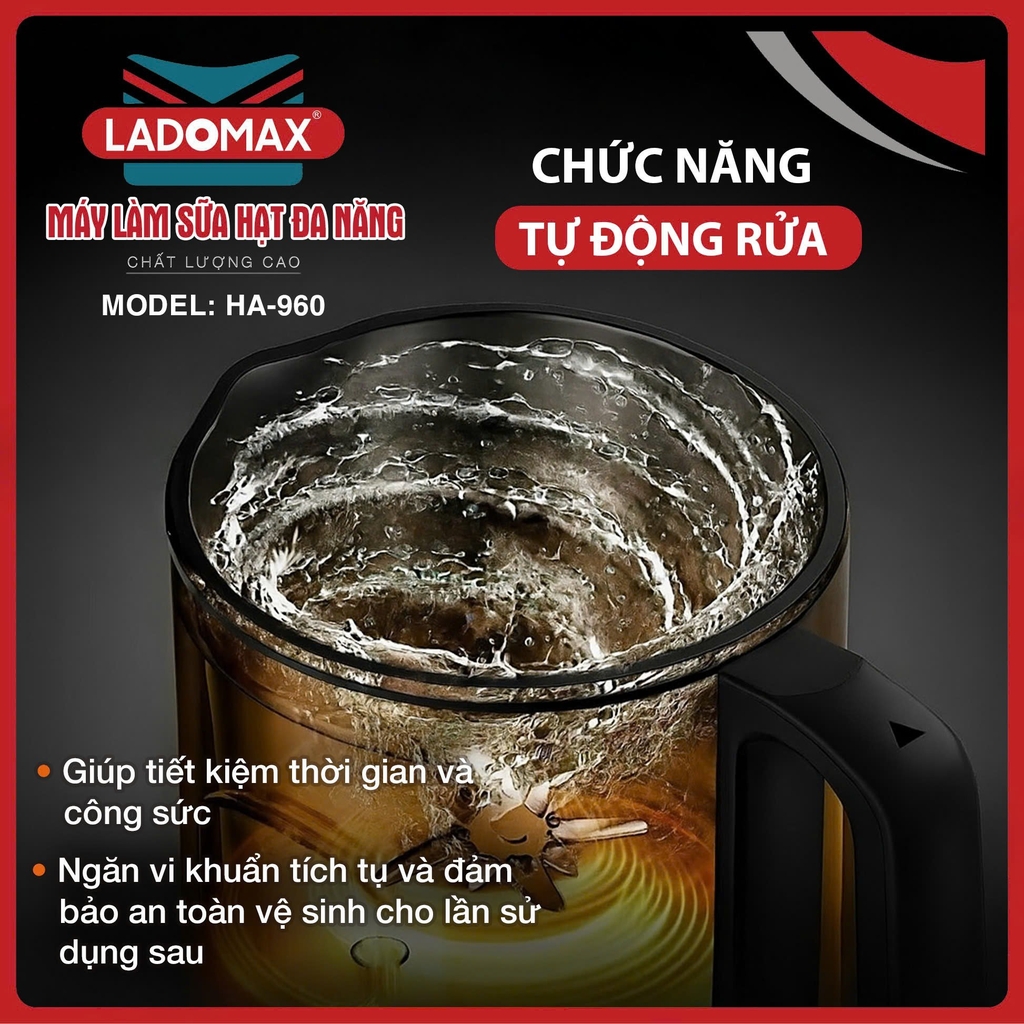 Máy xay nấu sữa hạt đa năng Ladomax Ha-960 (1tx8)