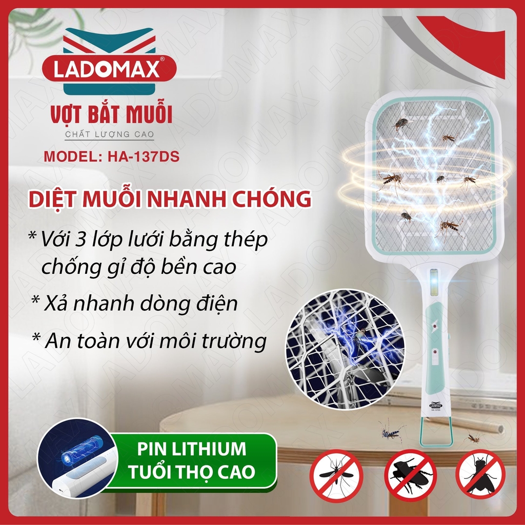 Vợt Muỗi Ladomax Ha-137DS (1tx50)