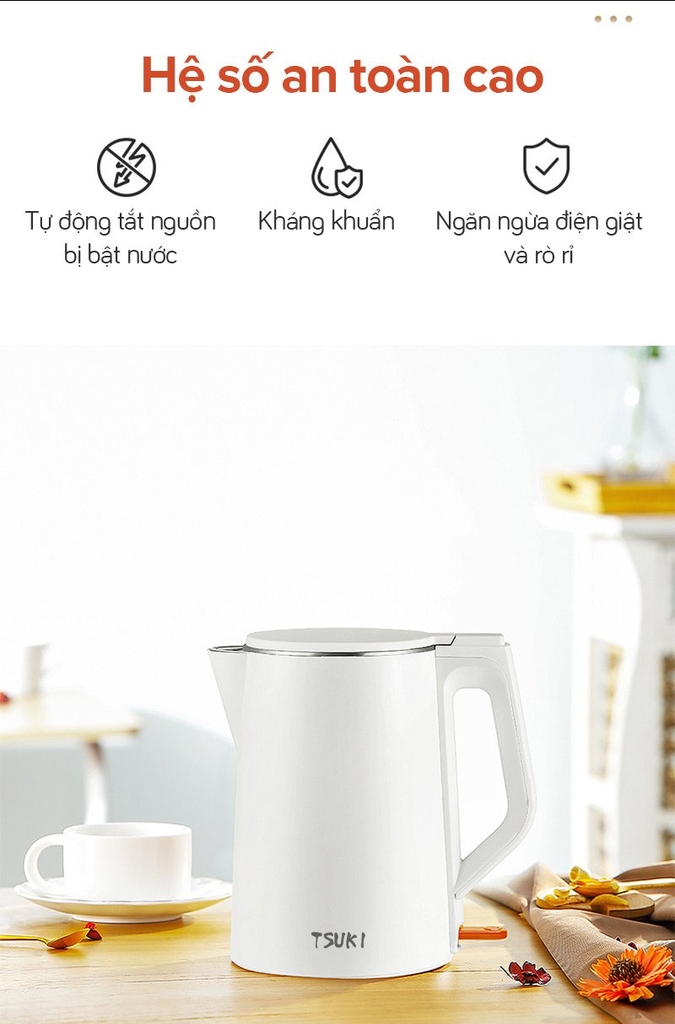 Ấm đun siêu tốc 1.5L Tsuki TS-DS01-W (1tx12)