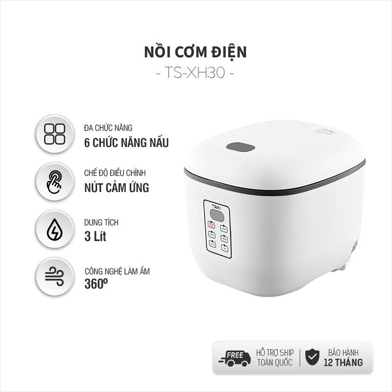 Nồi cơm điện tử 1.2L Tsuki TS-XH30 (1tx8)