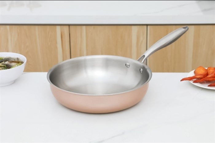 Chảo inox 3 lớp inox 304 liền đáy 26cm Greencook GCP245-26IH (1tx6)