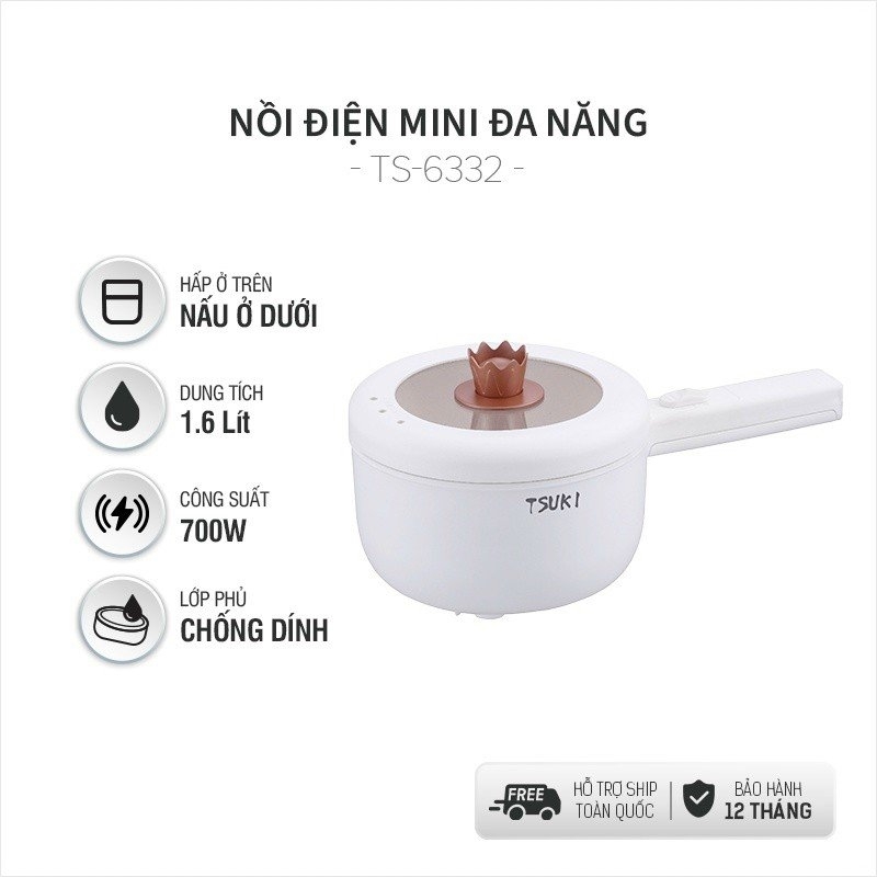 Nồi điện đa năng Tsuki TS-6332 (1tx8)