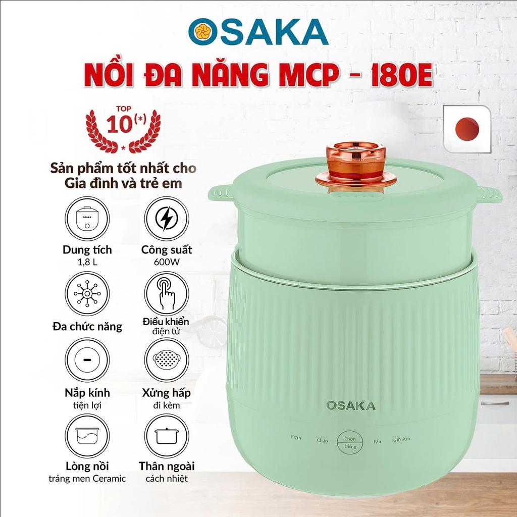 Nồi đa năng Osaka MCP180E, điện tử (1tx12)