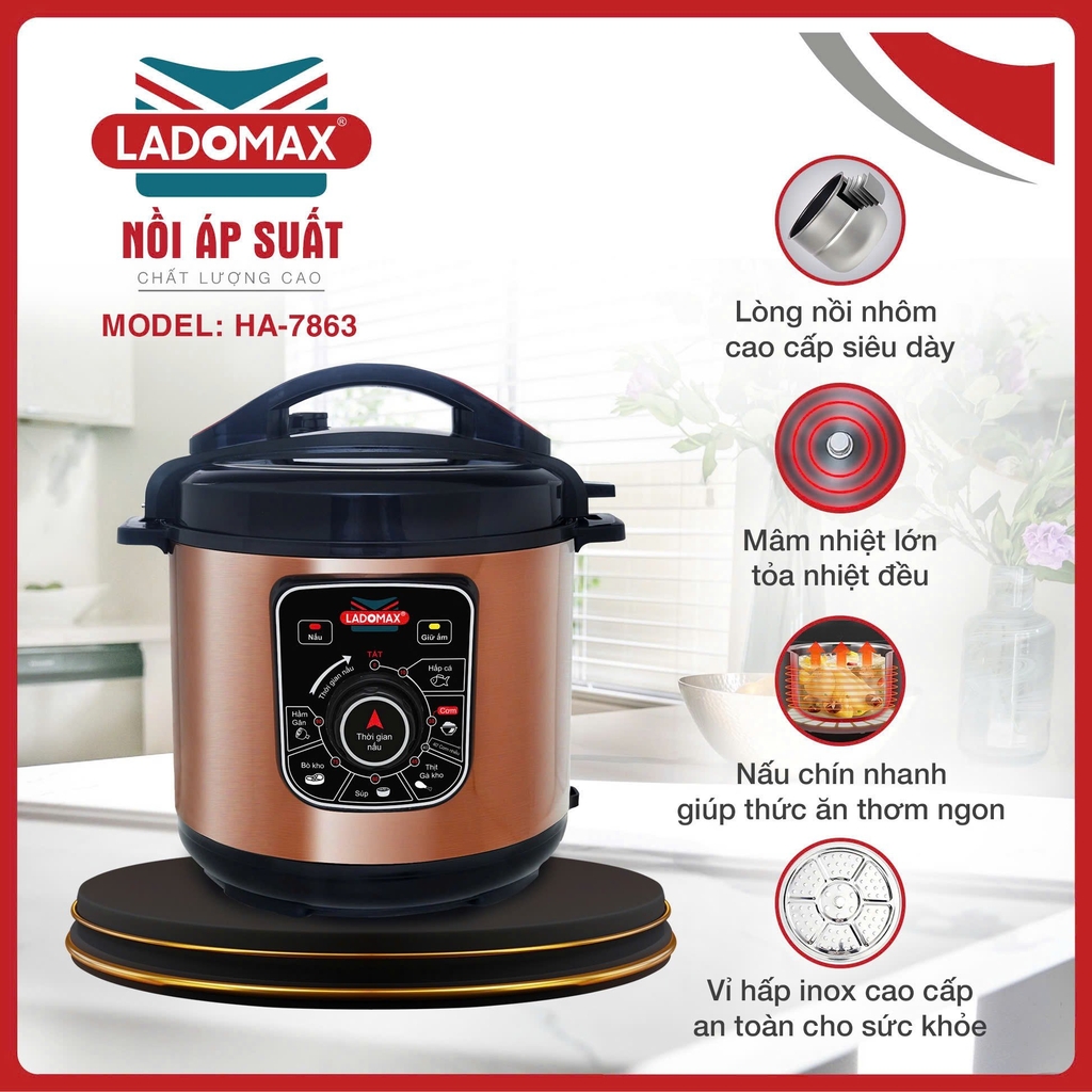 Nồi áp suất 6.0L Ladomax Ha7863 (1tx4)