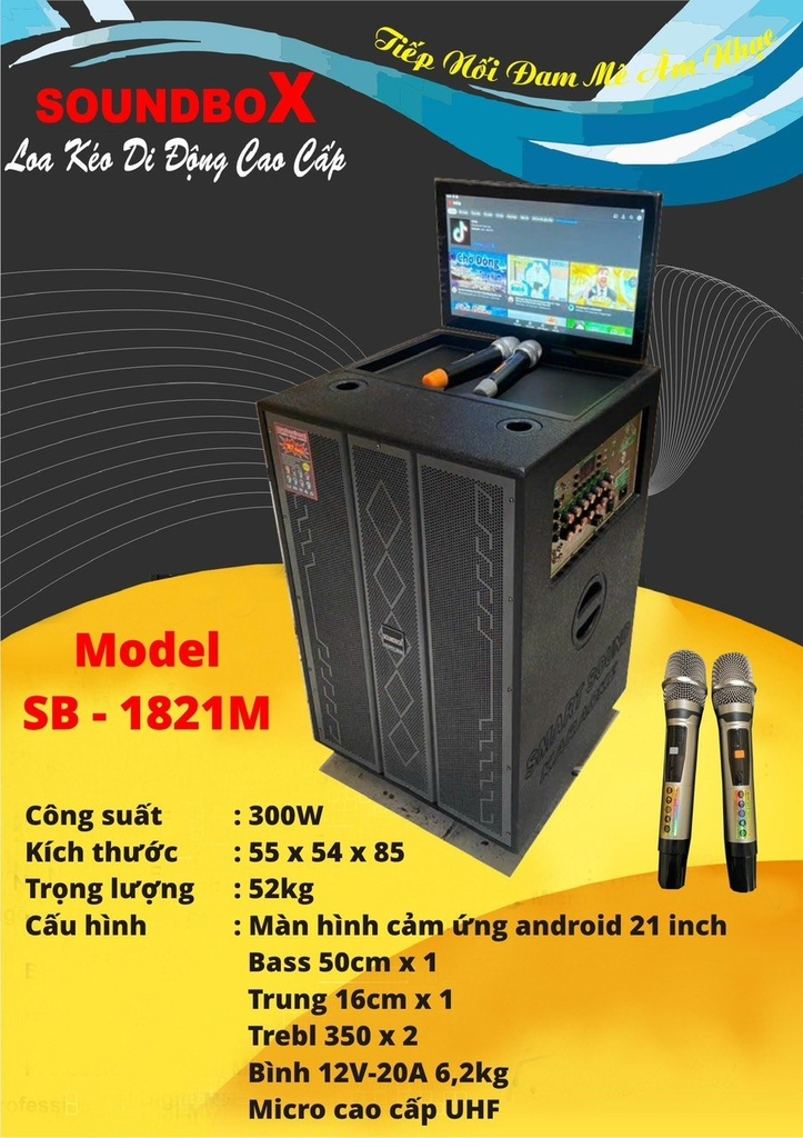 Loa kéo tích hợp màn hình SoundboX SB1821M