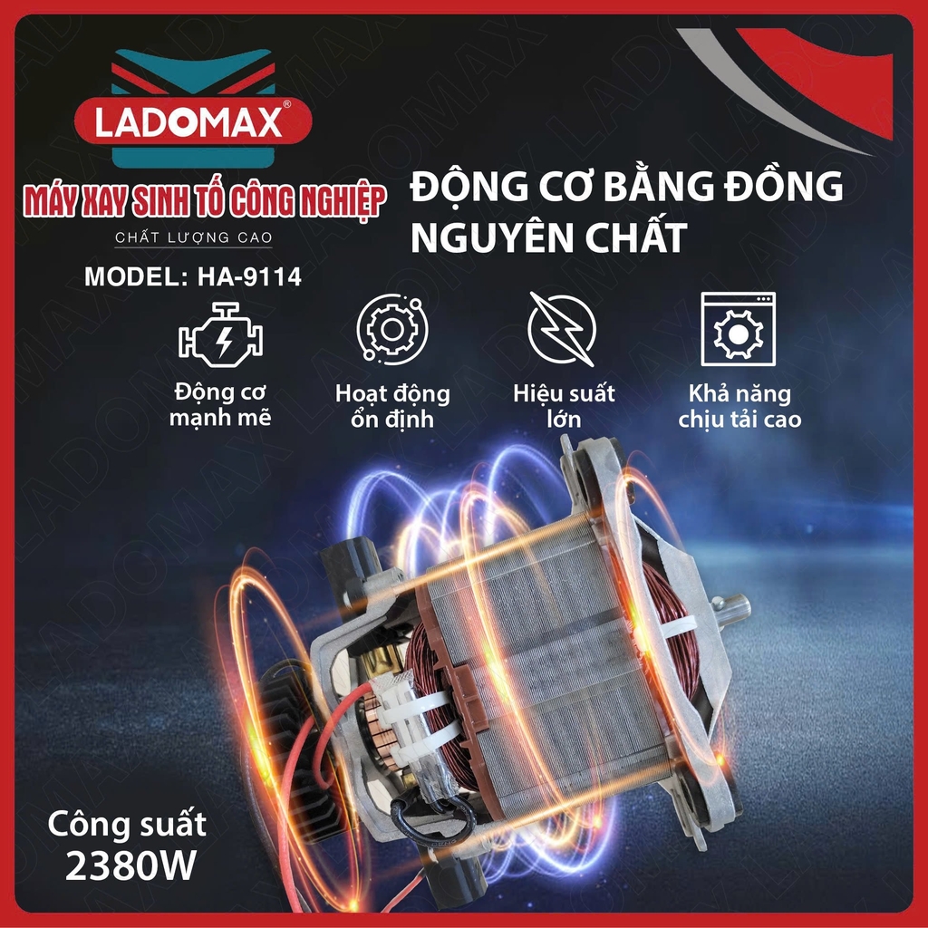 Máy xay sinh tố công nghiệp Ladomax Ha-9114 (1tx4)