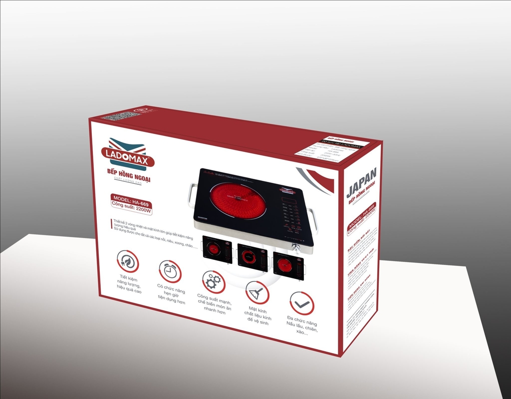 Bếp hồng ngoại 2 vòng nhiệt Ladomax Ha-669 (1tx6)