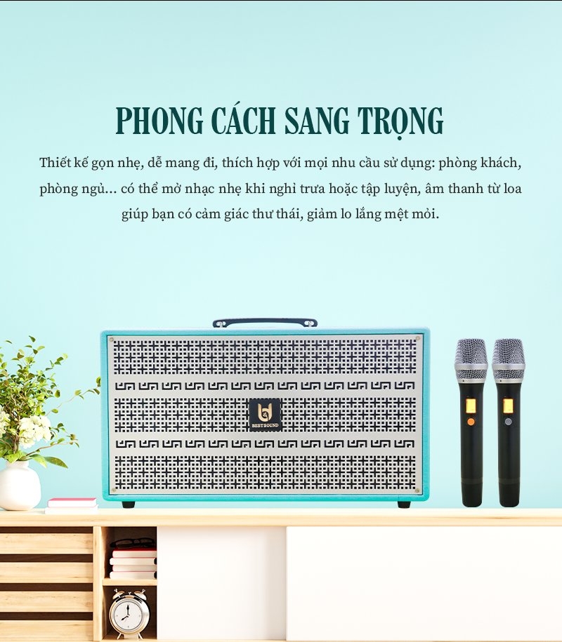 Loa kéo xách tay Bestsound M8PRO, Bass 8 inch đôi, 100W