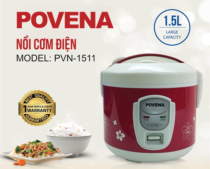 Nồi cơm điện 1.5L Povena PVN1511