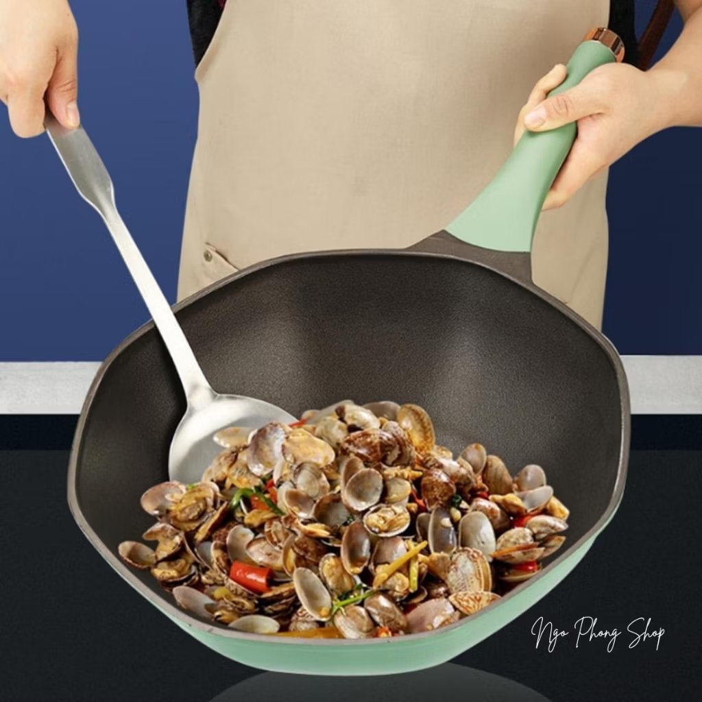 Chảo nhôm đúc bát giác chống dính 32cm Greencook GCW231-32W