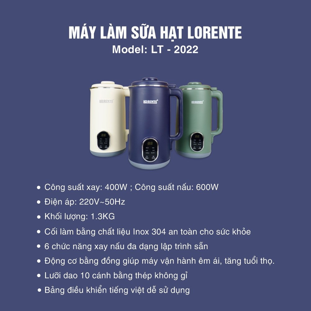 Máy xay nấu sữa hạt Lorente LT2022 (1tx6)