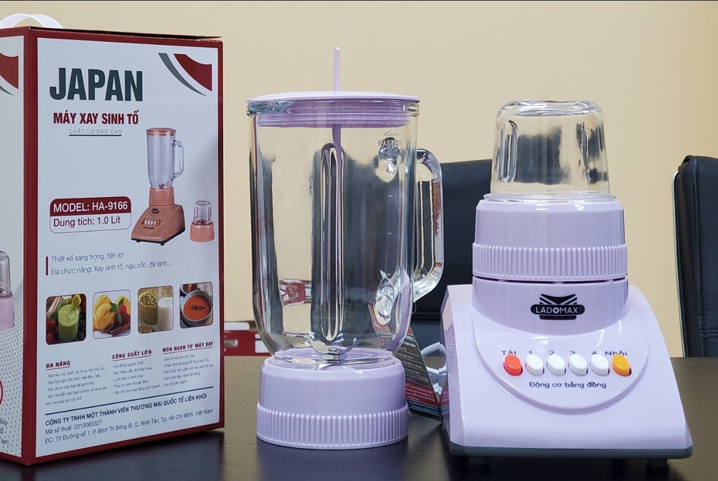 Máy xay sinh tố 2 cối thủy tinh Ladomax Ha-9166-2 (1tx8)