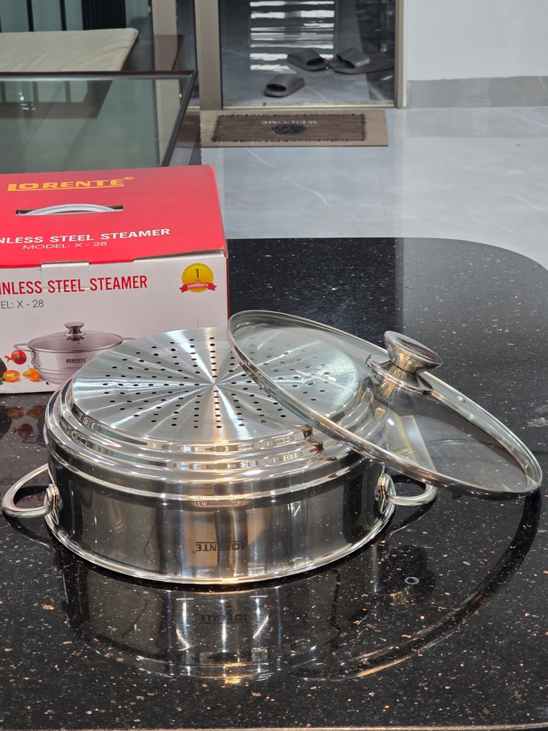 Xững hấp đa dụng 28cm inox 304 Lorente X-28 (1tx4)