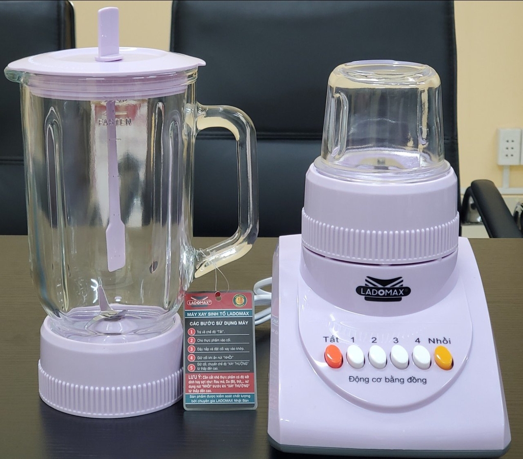 Máy xay sinh tố 2 cối thủy tinh Ladomax Ha-9166-2 (1tx8)
