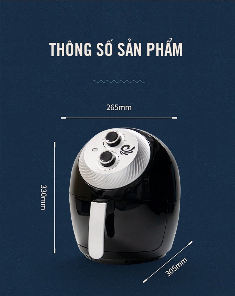 Nồi chiên không dầu cơ 3.5L Tsuki VS-666 (1tx2)