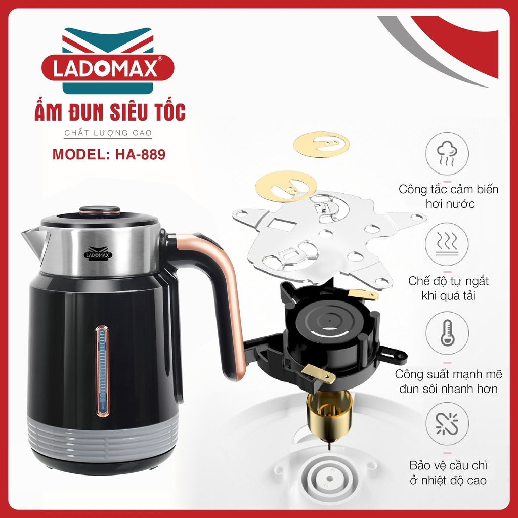 Ấm đun siêu tốc Ladomax Ha-889 (1tx16)