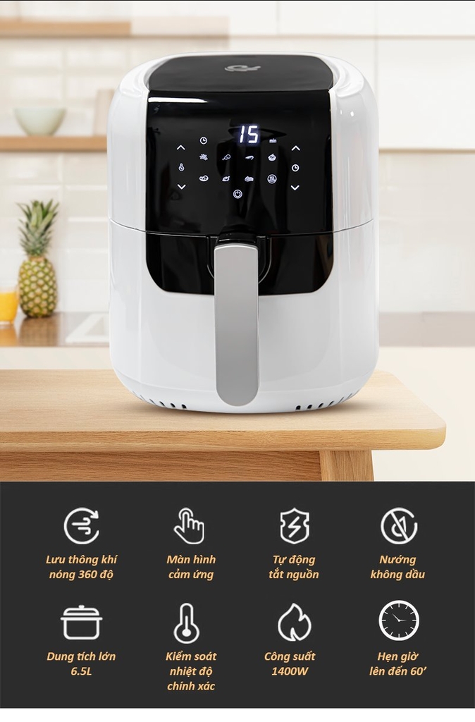 Nồi chiên không dầu 6.5L Tsuki VS-502A