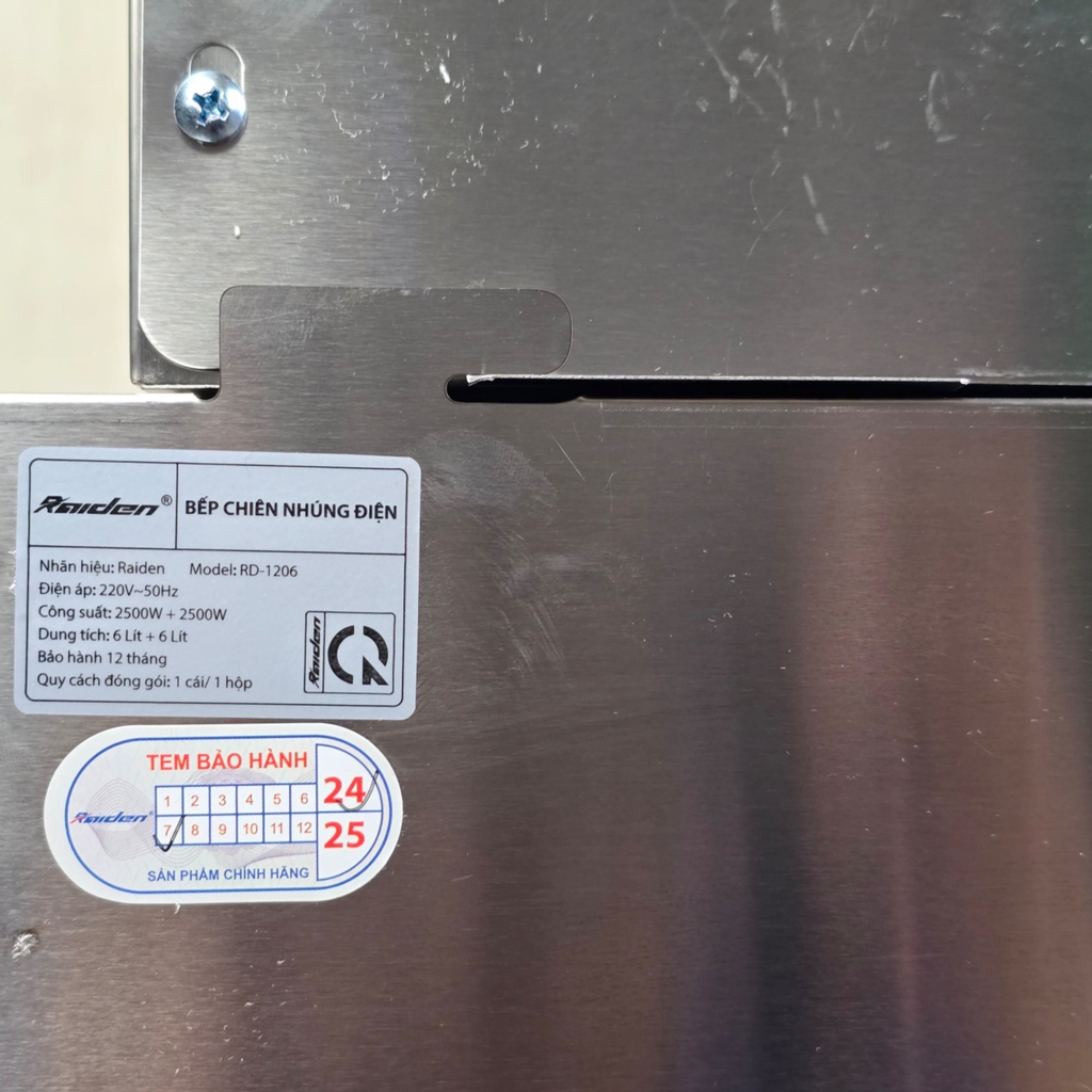 Bếp Chiên Nhúng Điện Đôi 6L + 6L Raiden RD-1206