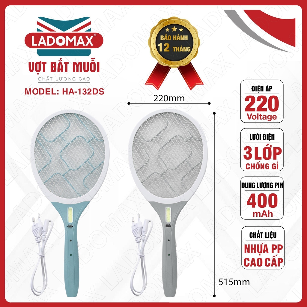 Vợt Muỗi Ladomax Ha-132DS (1tx60)