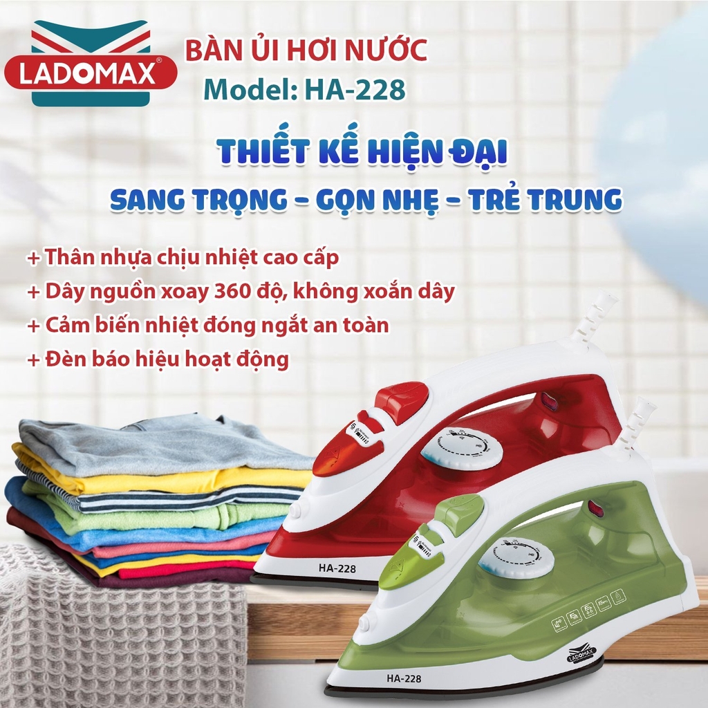 Bàn ủi hơi nước Ladomax Ha-228 (1tx24)