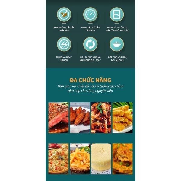 Nồi chiên không dầu 12L Tsuki TS-AF1201