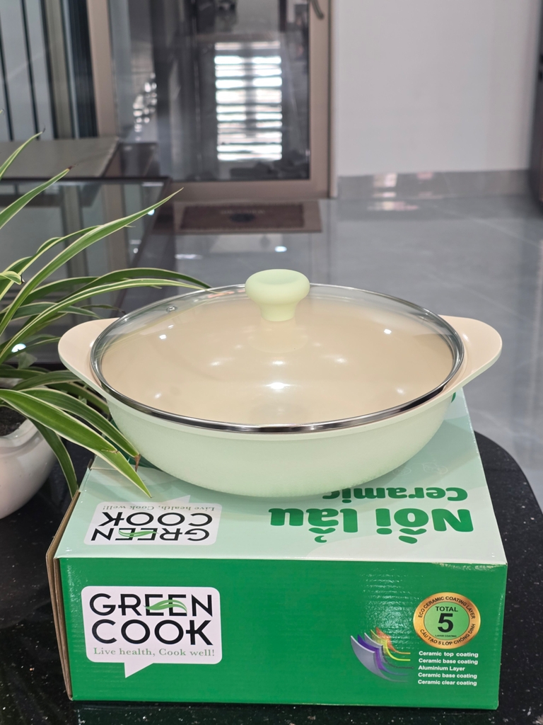Nồi lẩu nhôm đúc 28cm Greencook GCS2410-28IH (1tx8)