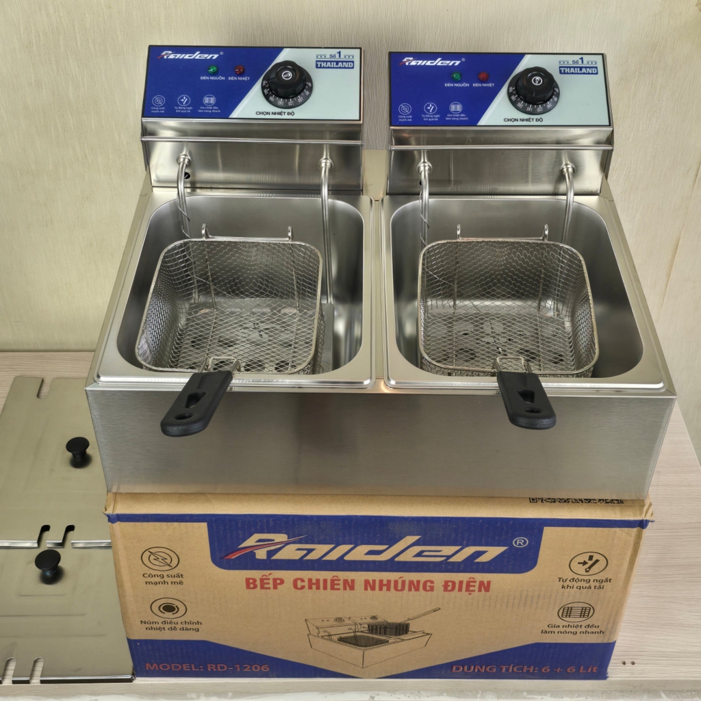 Bếp Chiên Nhúng Điện Đôi 6L + 6L Raiden RD-1206