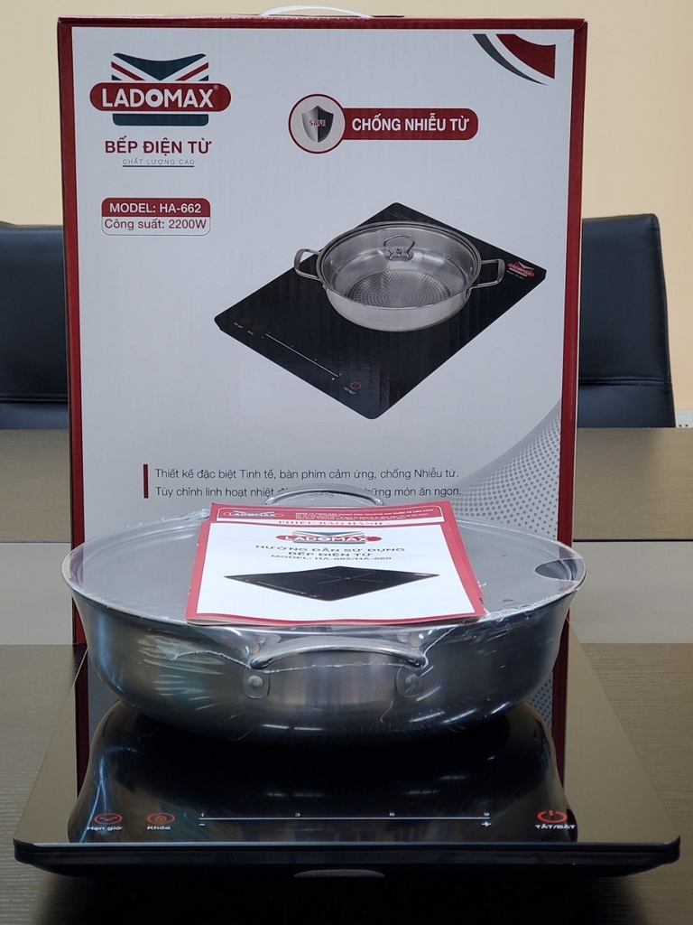 Bếp điện từ cảm ứng Ladomax Ha-662, Kèm chảo lẩu (1tx5)