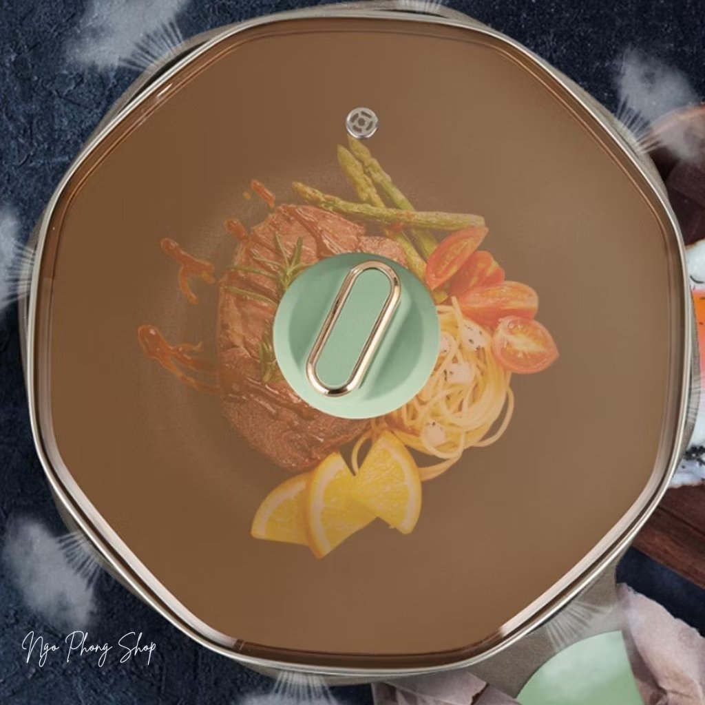 Chảo nhôm đúc bát giác chống dính 32cm Greencook GCW231-32W