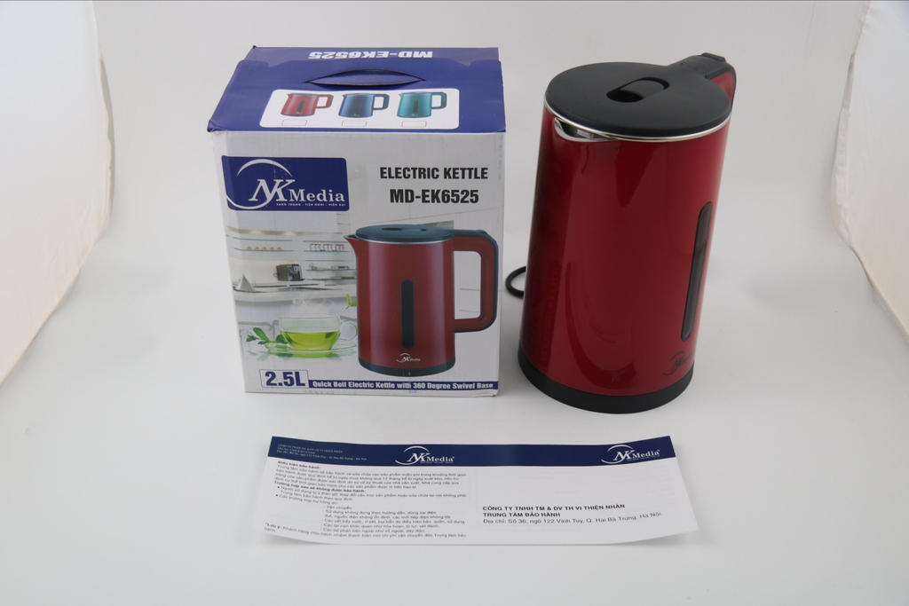 Ấm đun siêu tốc 2.5L 2 lớp Nkmedia MD-EK6525 (1tx16)