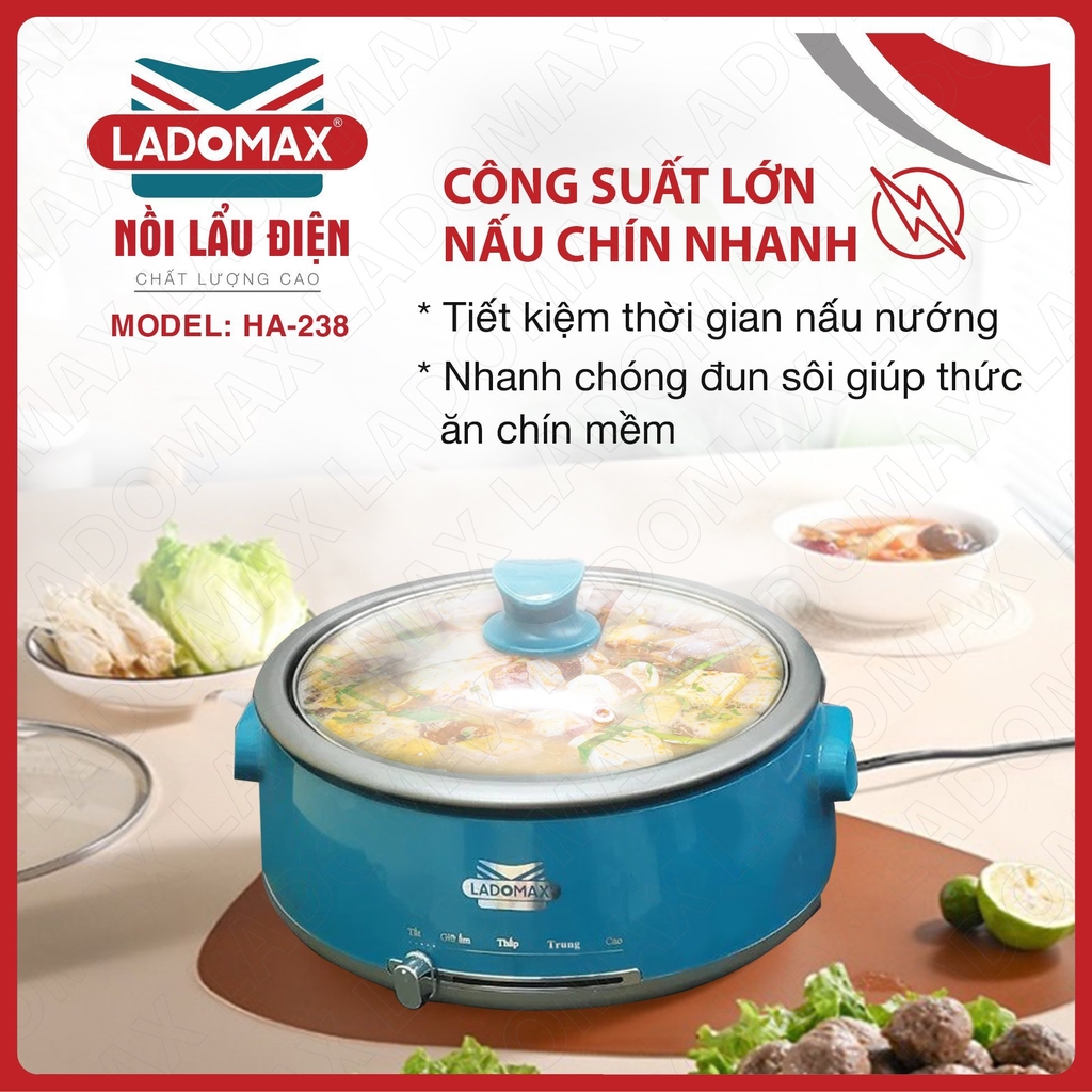 Lẩu điện lòng rời 4L Ladomax Ha-238 (1tx6)