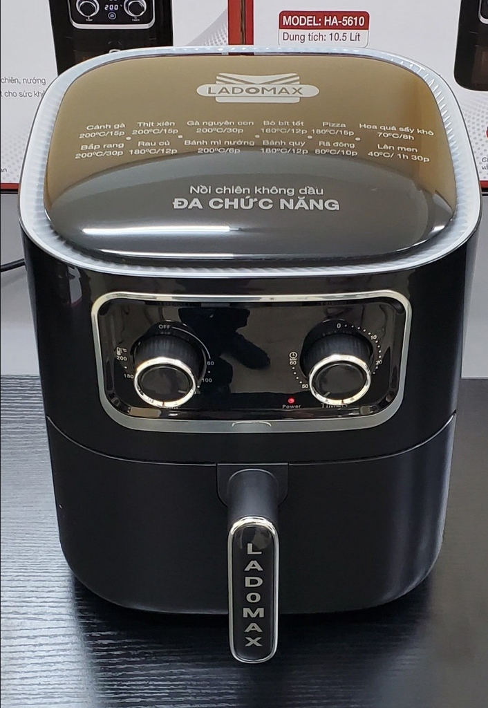 Nồi Chiên Không Dầu cơ 10.5L Ladomax Ha-5619-Cơ (1tx4)