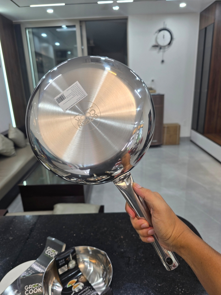 Chảo inox 3 lớp miệng rót 24cm Greencook GCP254-24IH (1tx6)