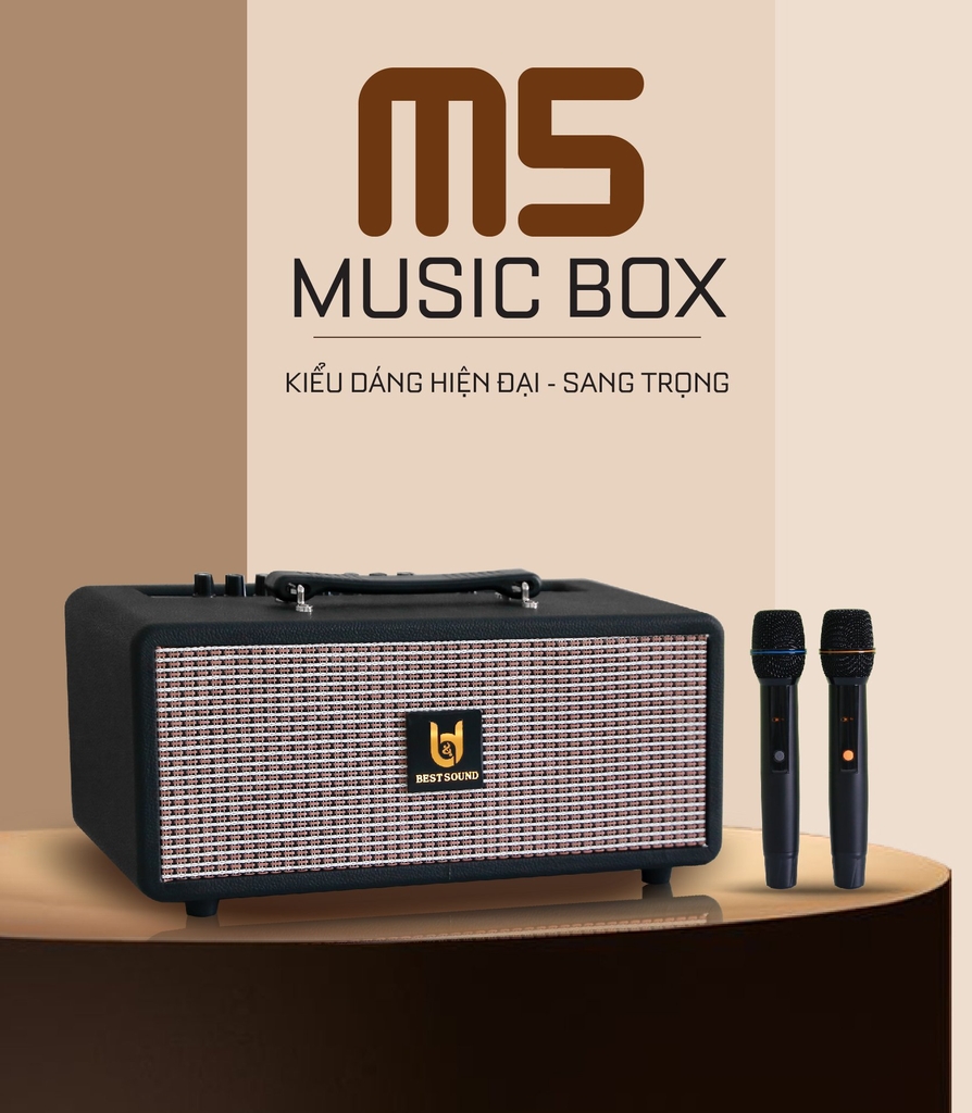Loa kéo xách tay BestSound M5, Bass đôi 5inch, 80W
