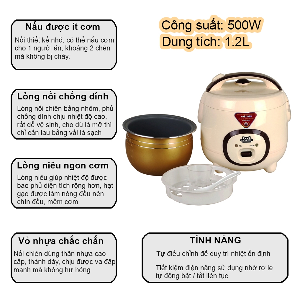 Nồi cơm điện 1.2L Ladomax Ha-7612