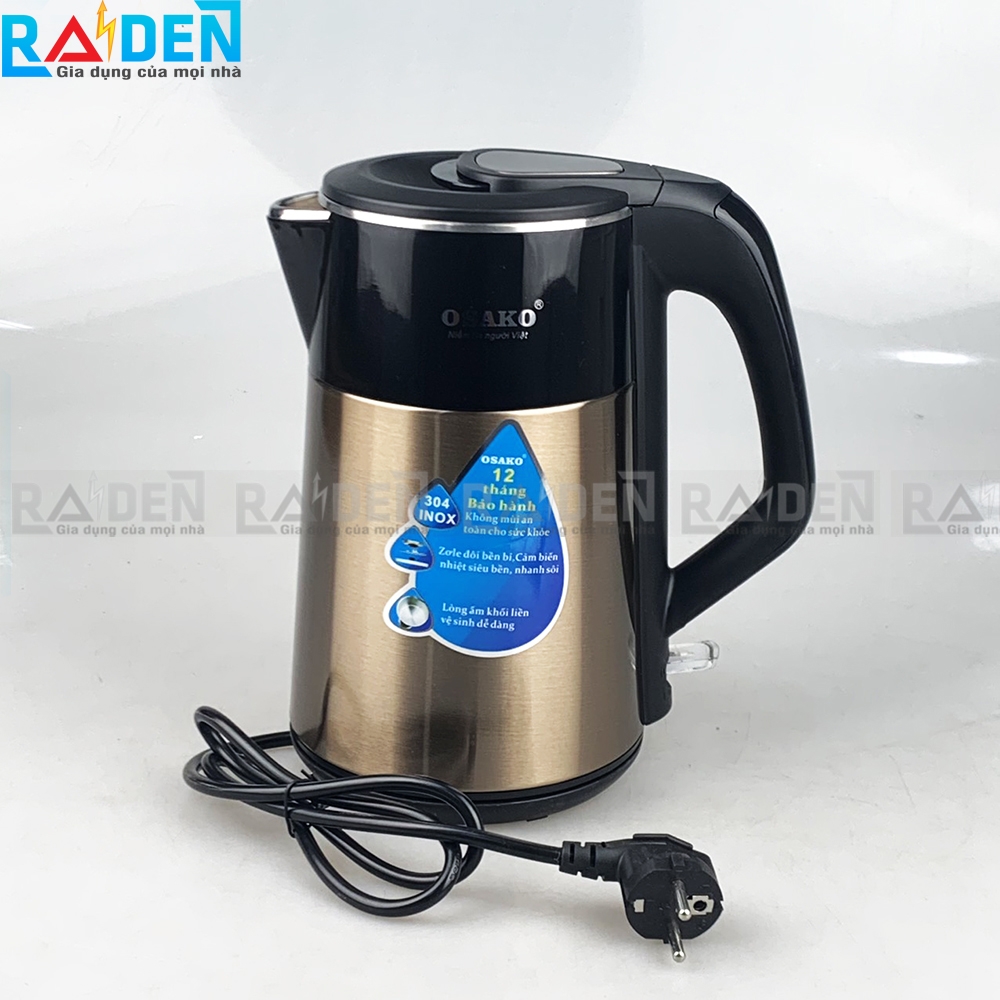 Ấm Đun Siêu Tốc 2 lớp lòng nguyên khối Osako OSA-300