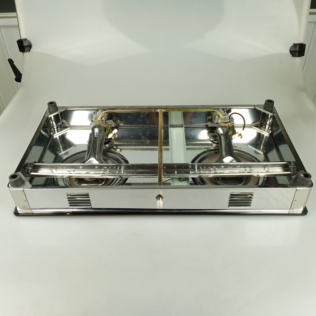 Bếp ga kiếng đôi Hayasa Ha-8800B, đầu đốt nhôm phi 82/100mm, kiềng men