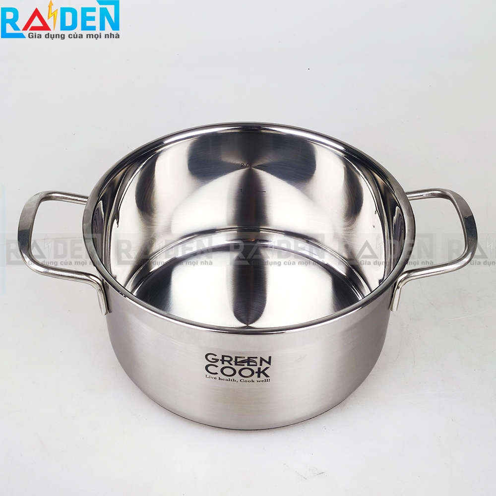 Bộ 3 nồi Inox 3 đáy Greencook GCS06-T1